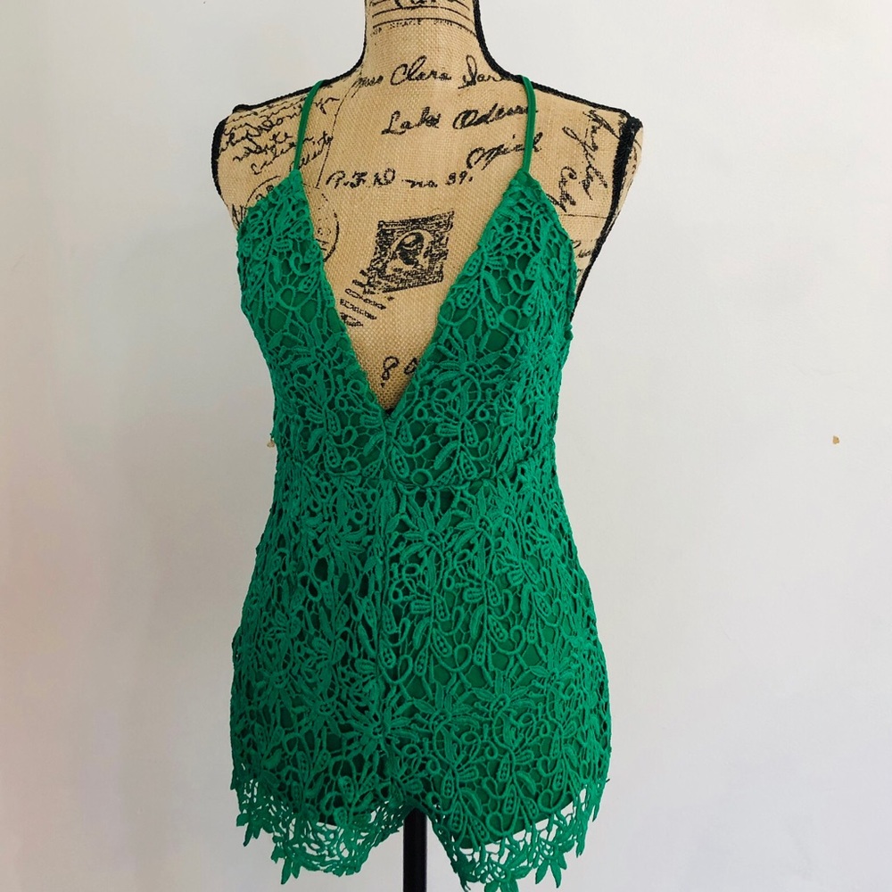 Green Romper. Great for the hot weather!